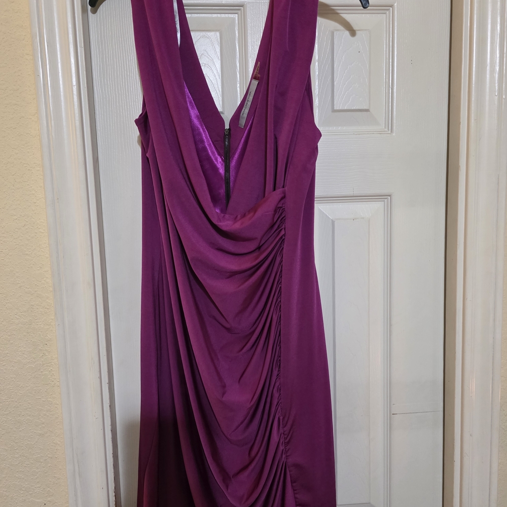 Neiman Marcus Back Zip Magenta Dress